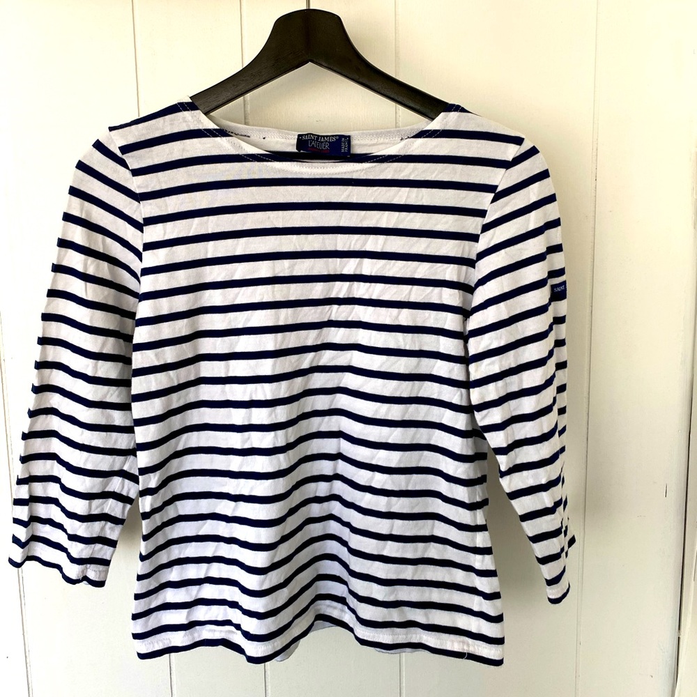 Saint James navy stripped shirt